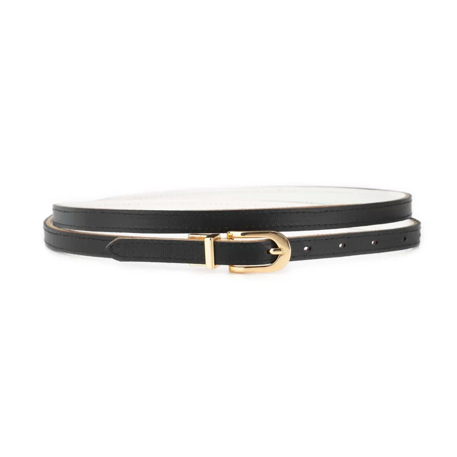 white womens reversible leather belt skinny gold buckle 3