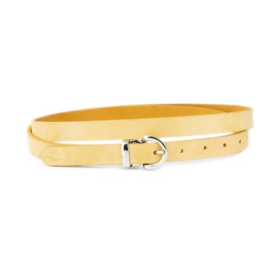 yellow ochre lady belt with silver buckle italian leather 1 SIEN CARL 20 OCRAYELL BLT SILROU