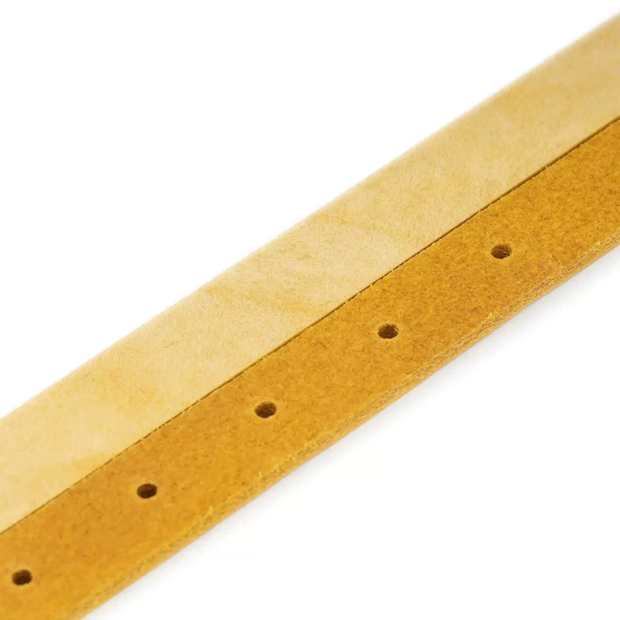 yellow ochre lady belt with silver buckle italian leather 3