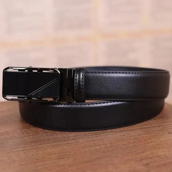 Gents Ratchet Belt Black Calf Leather 2