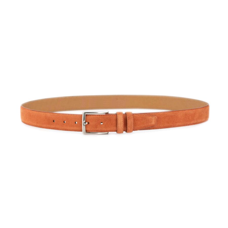 brick orange suede belt genuine leather 2