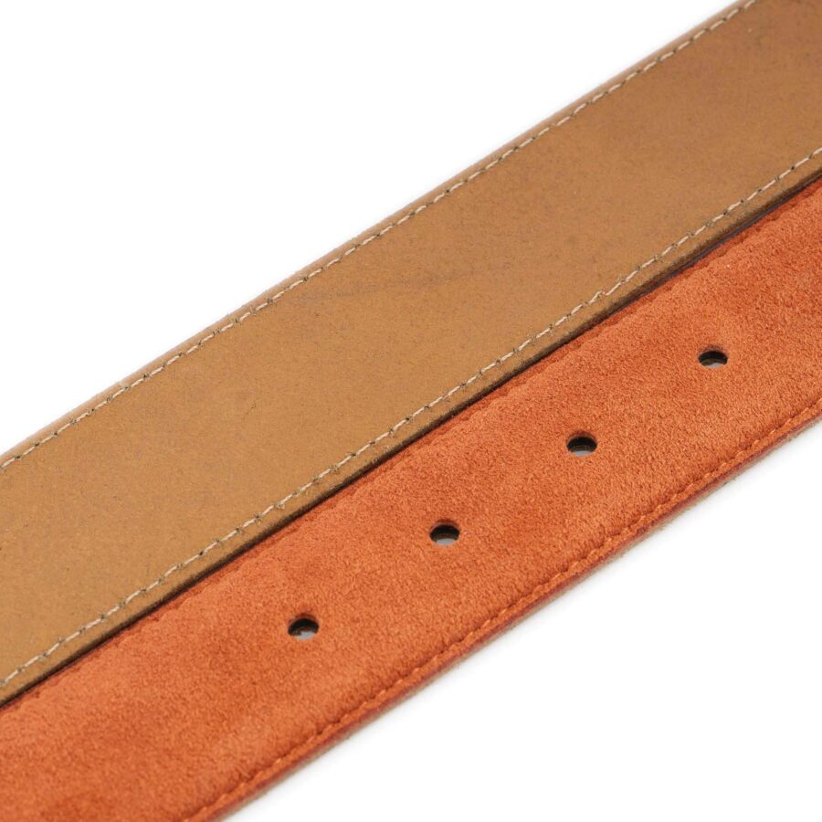 brick orange suede belt genuine leather 4