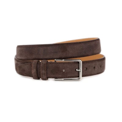 dark brown suede belt genuine leather 1 35SUE11 DKBRO 35 KASV