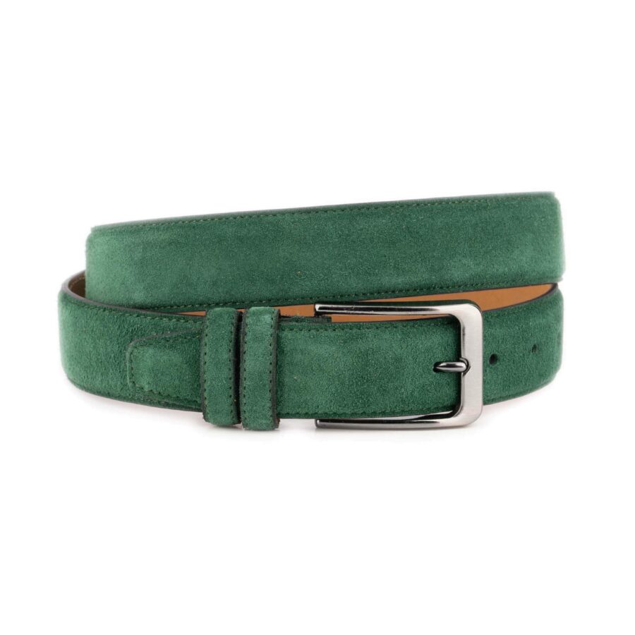 emerald green suede belt genuine leather 1 35SUE11 EMGREE 35 KASV