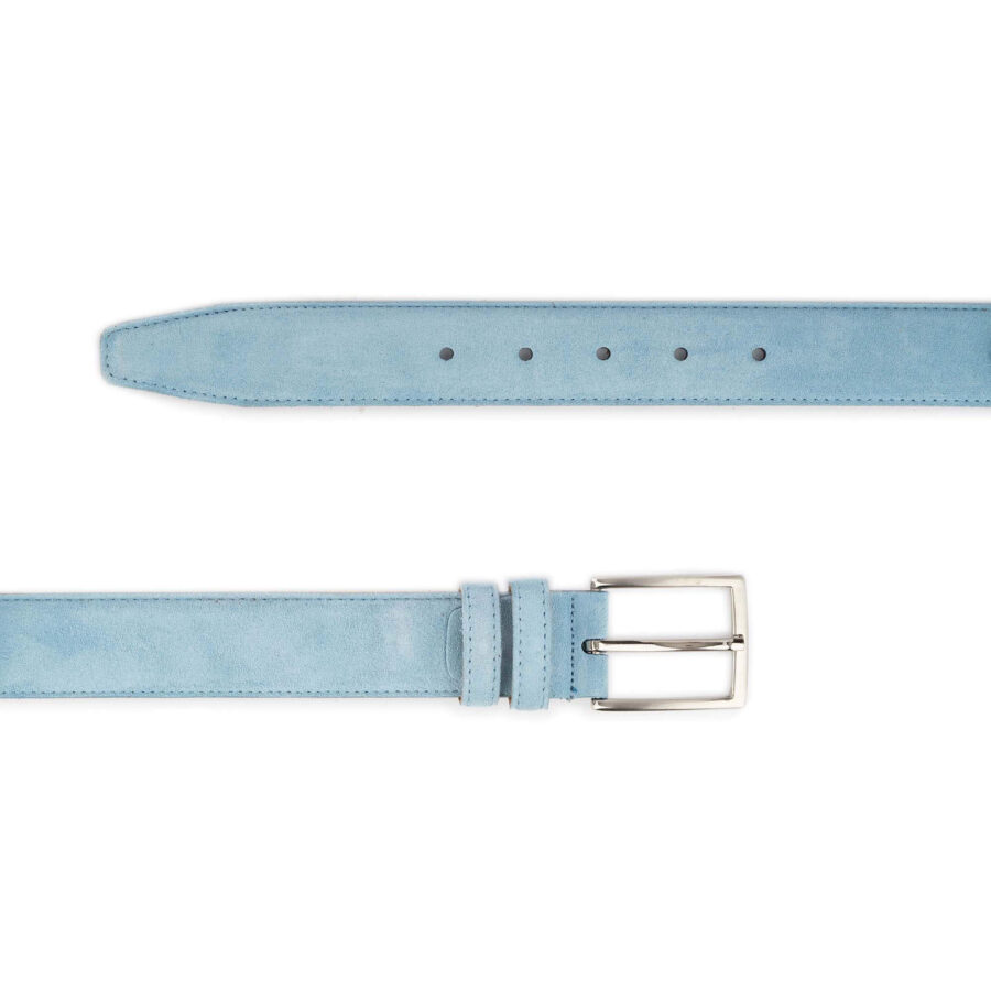 light blue suede belt genuine leather 3