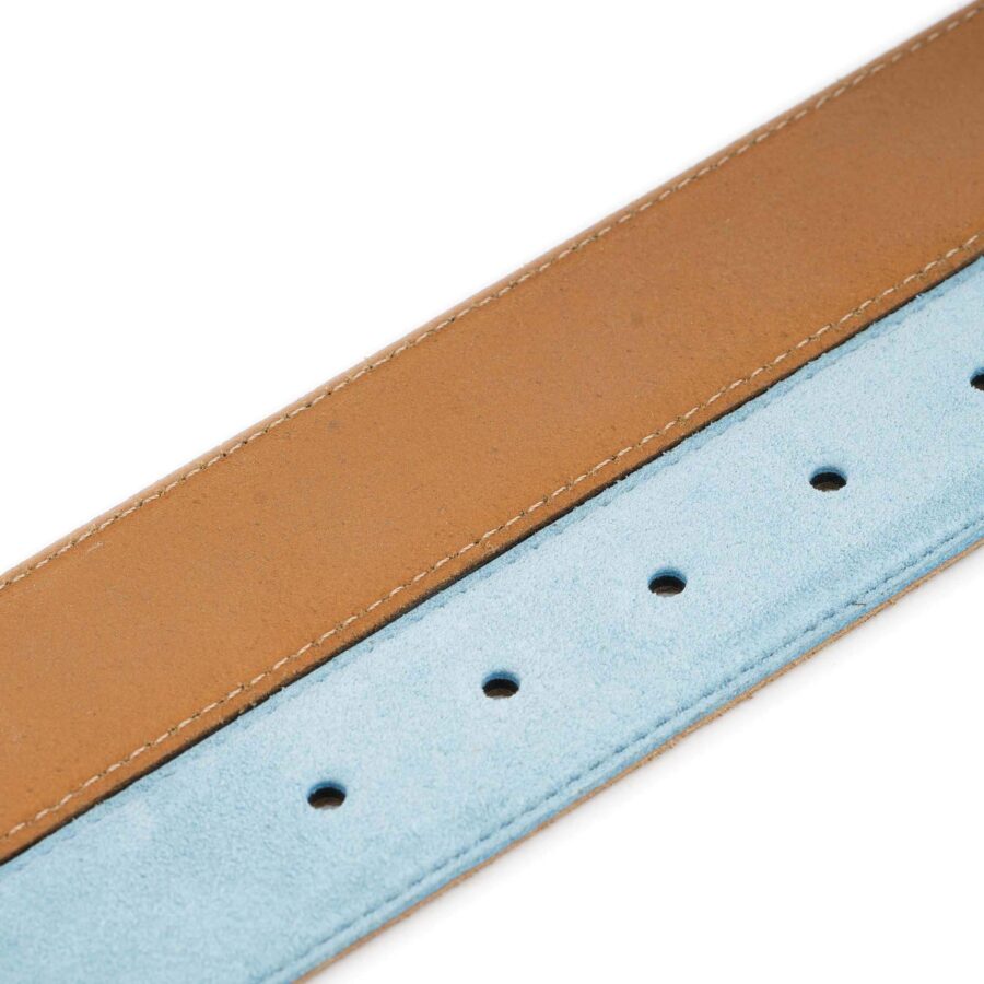 light blue suede belt genuine leather 4