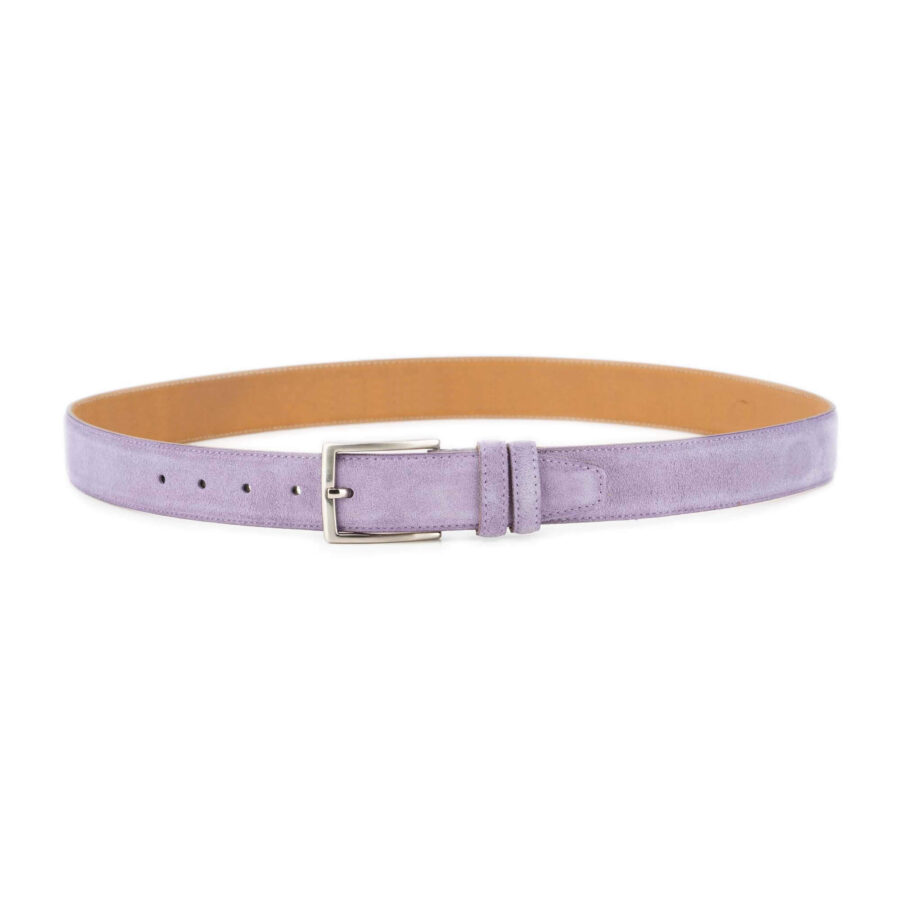 lilac suede belt genuine leather 2