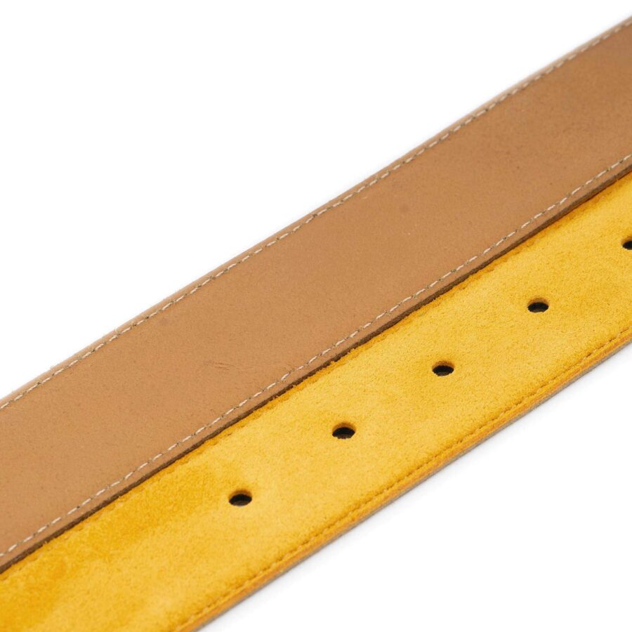 mustard yellow suede belt genuine leather 4