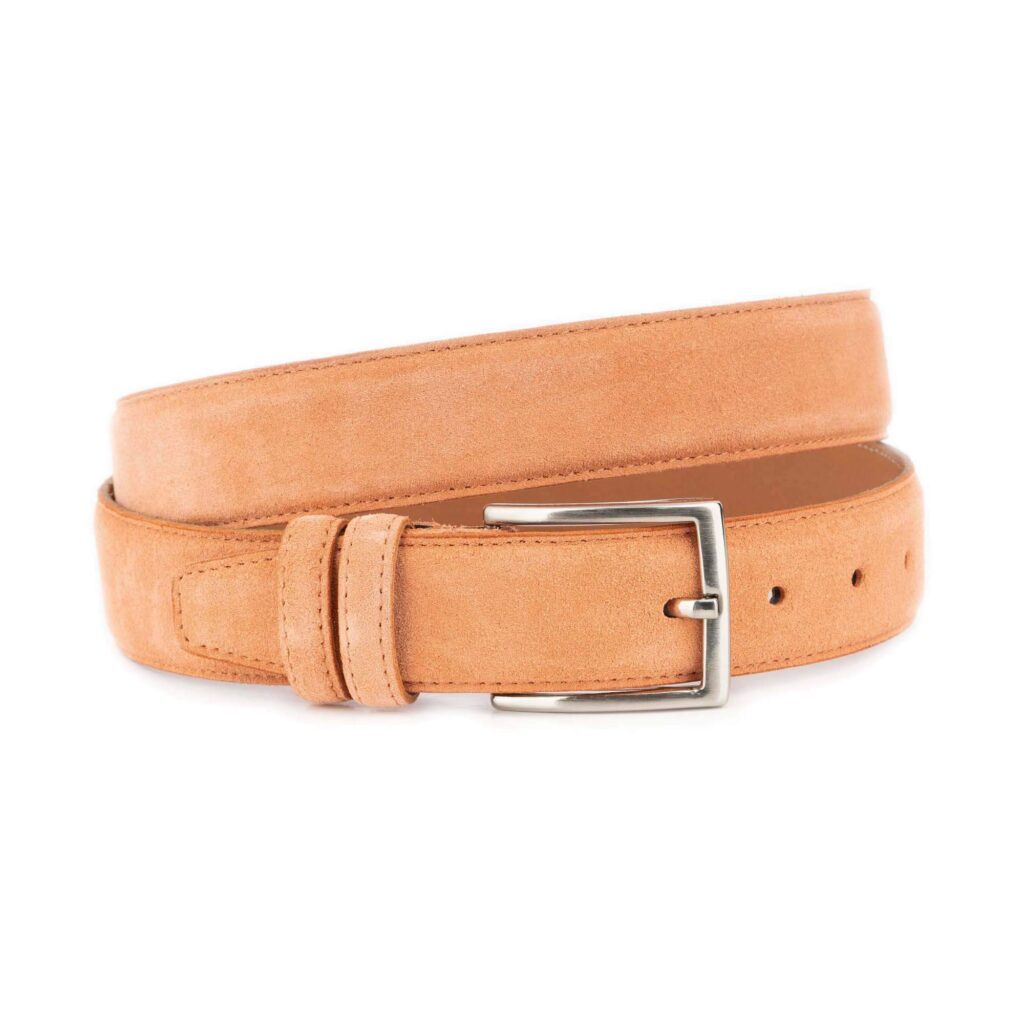 peach-suede-belt-genuine-
