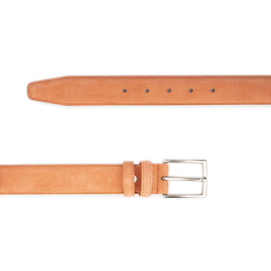 peach suede belt genuine leather 3