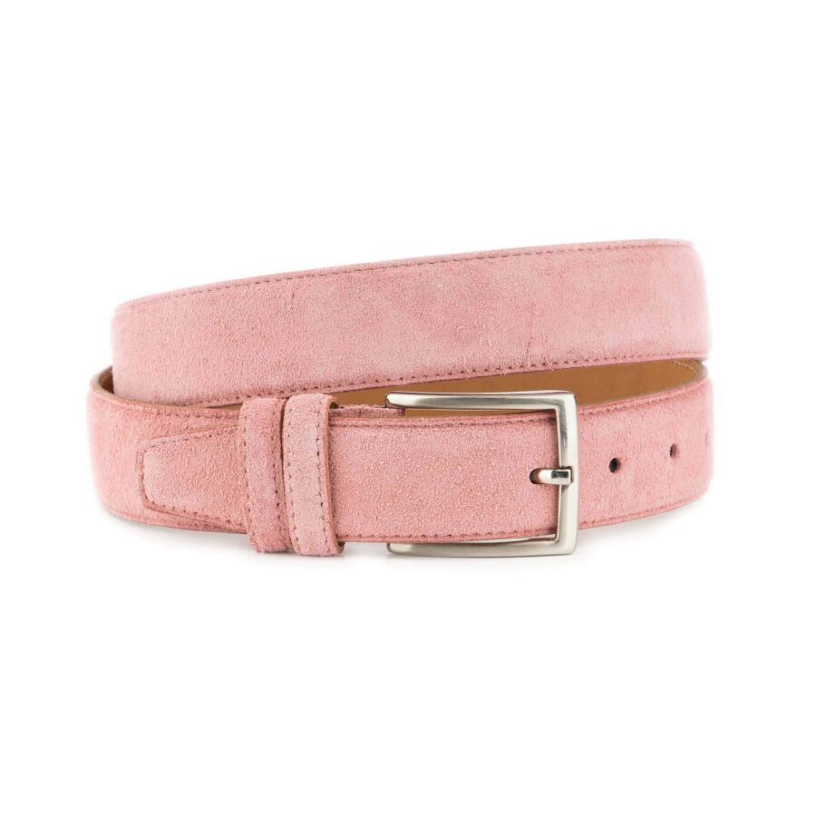 pink suede belt genuine leather 1 35SUE11 PINK 35 KASV