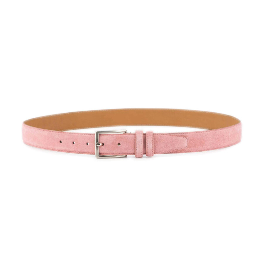 pink suede belt genuine leather 2