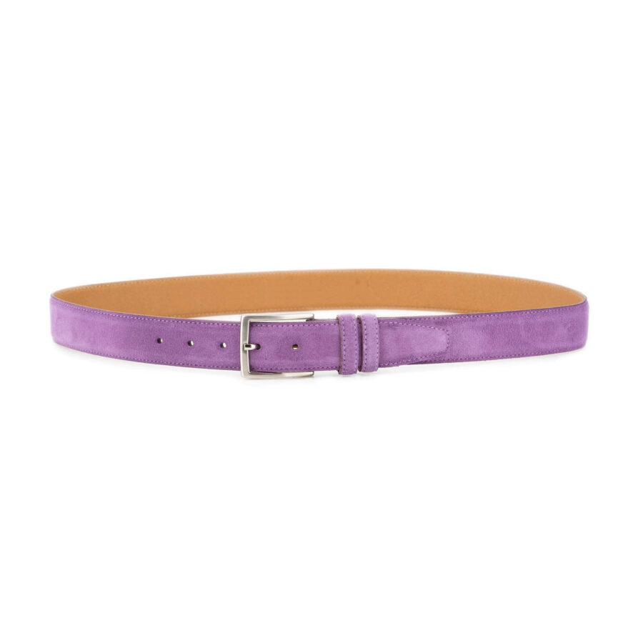 purple suede belt real leather 2