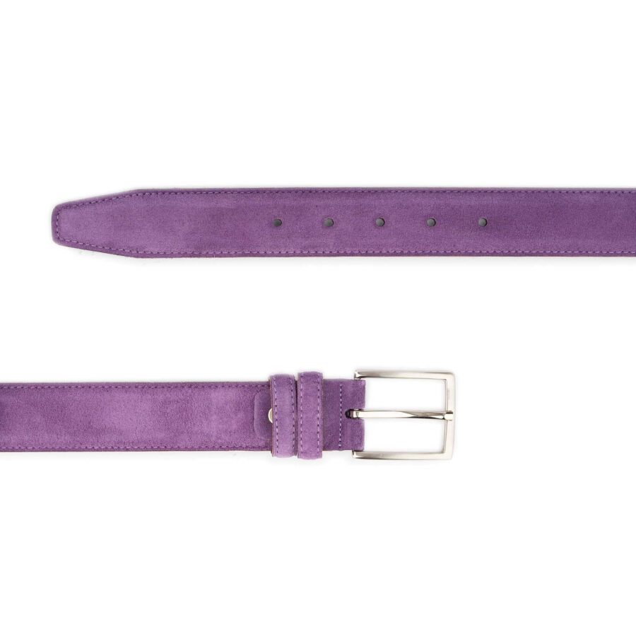 purple suede belt real leather 3