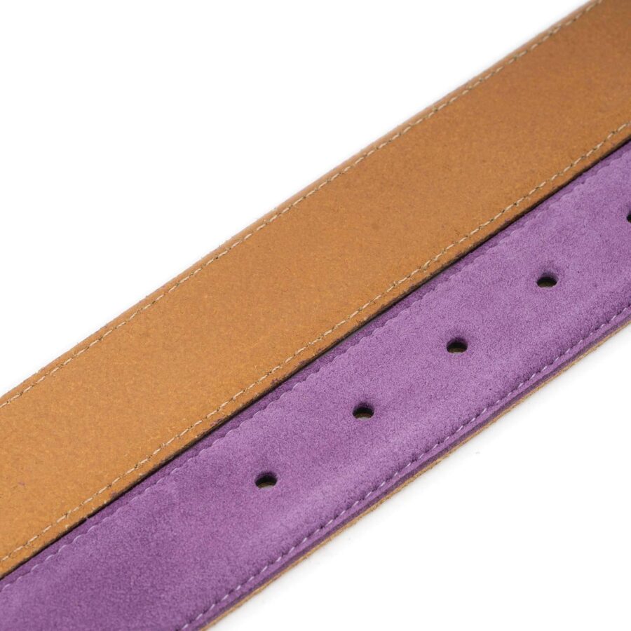 purple suede belt real leather 4