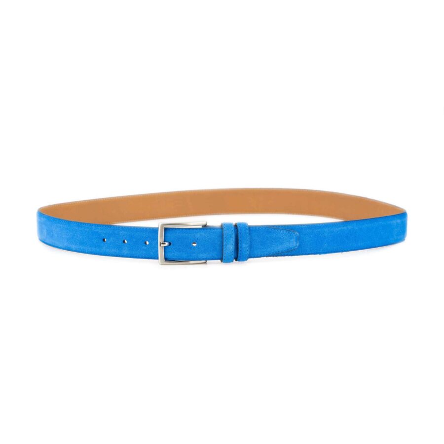 royal blue suede belt real leather 2