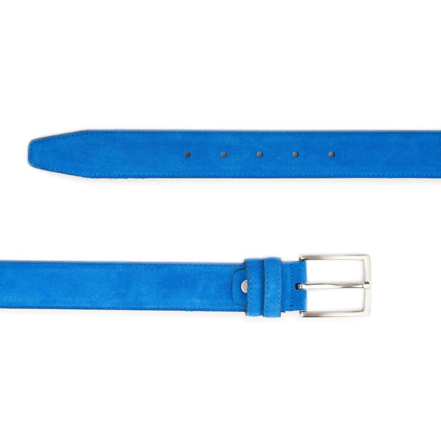 royal blue suede belt real leather 3