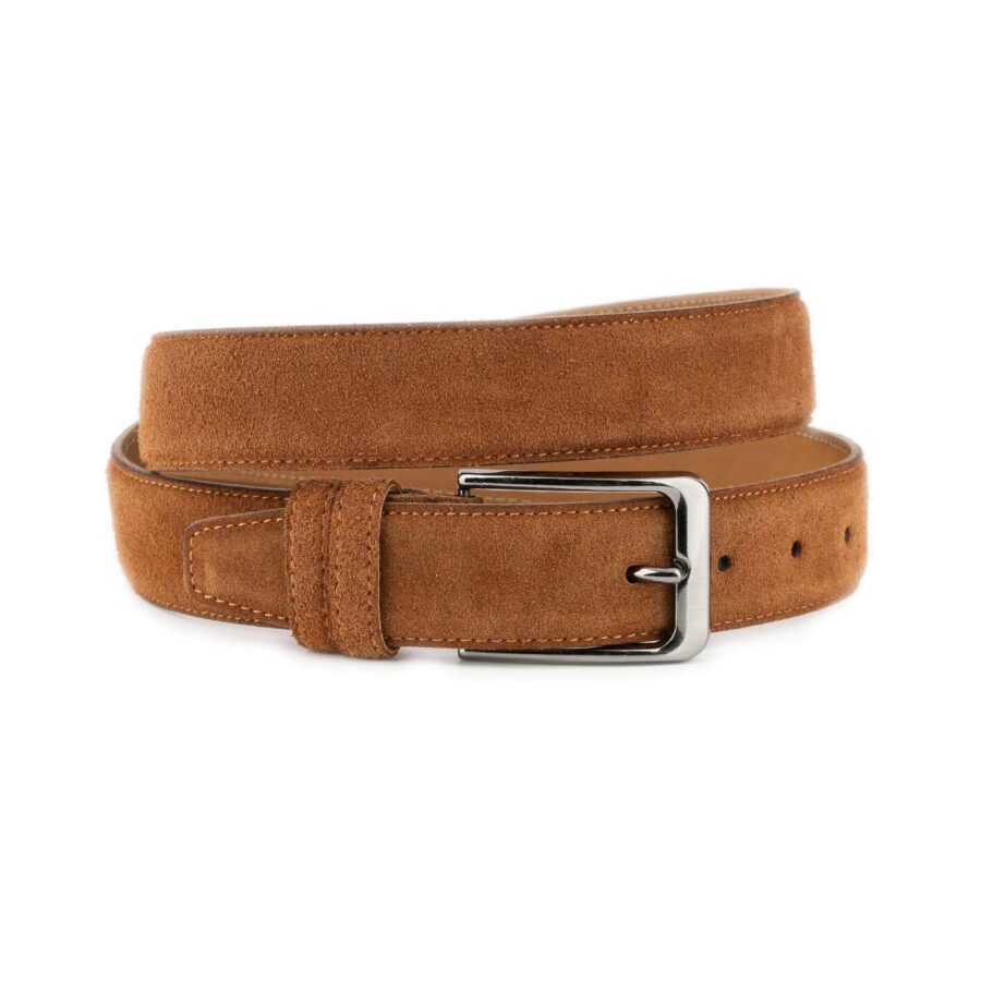 tobacco suede belt genuine leather 1 35SUE11 TOBAC 35 KASV