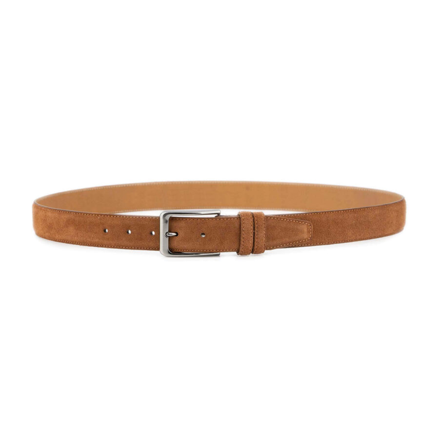 tobacco suede belt genuine leather 2