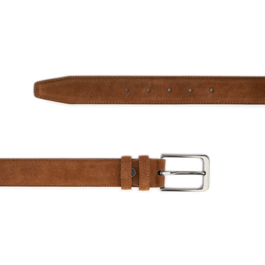 tobacco suede belt genuine leather 3