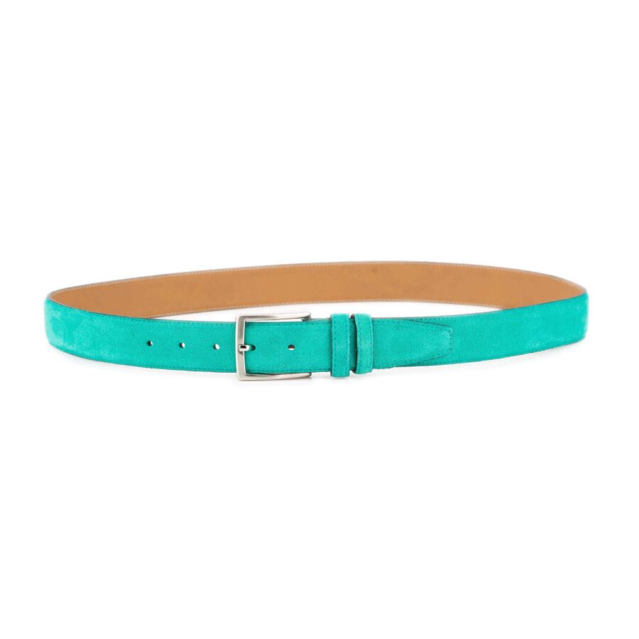 turquoise suede belt genuine leather 2