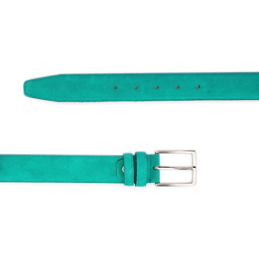 turquoise suede belt genuine leather 3