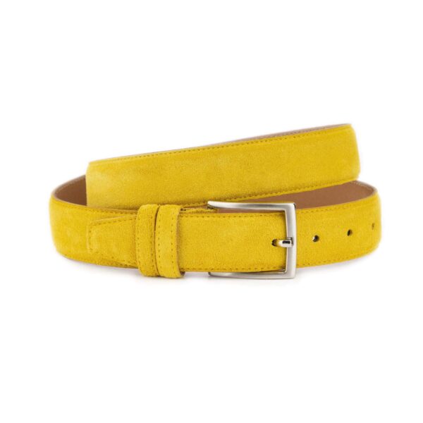 yellow suede belt genuine leather 1 35SUE11 YELLO 35 KASV