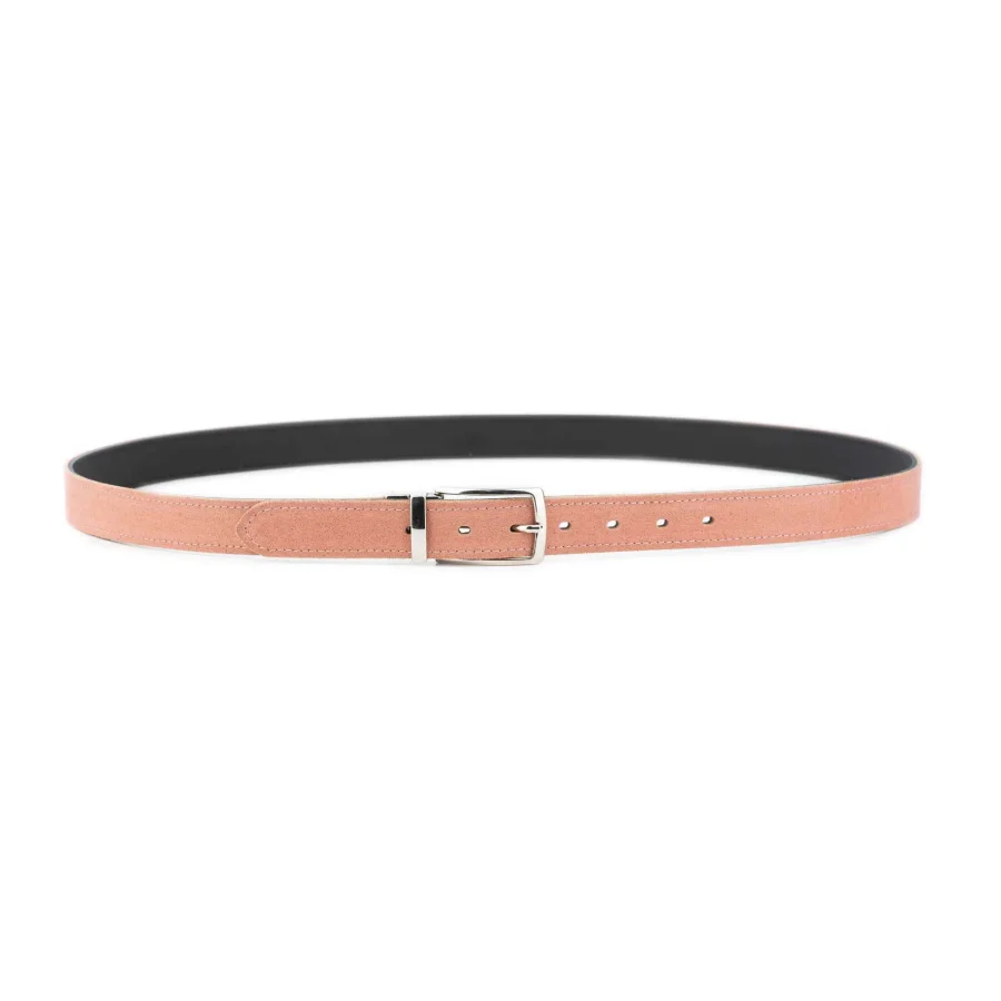 Pale Pink Suede Reversible Belt silver Buckle 2