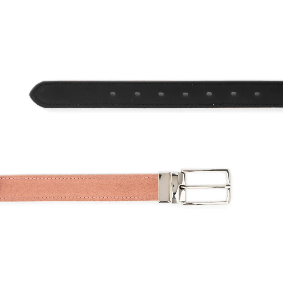 Pale Pink Suede Reversible Belt silver Buckle 5