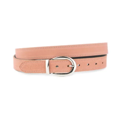 Womens Reversible Belt Pale Pink Suede Black Leather 1 30 VEL6295 PUL2680 MAG11862