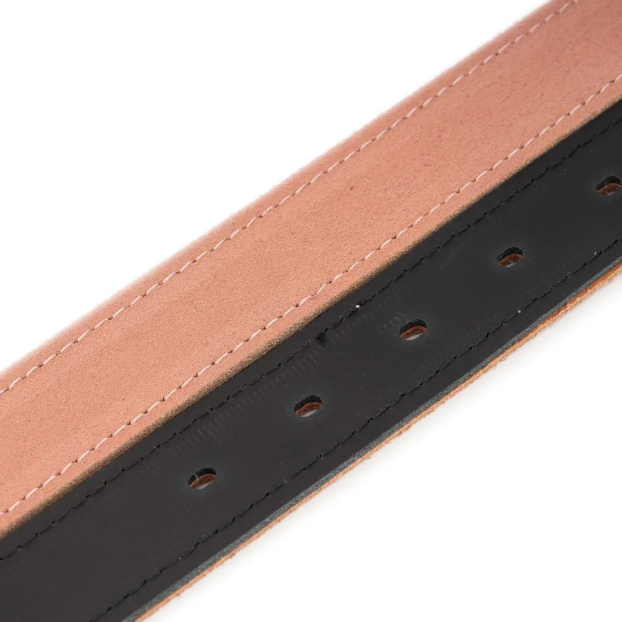 Womens Reversible Belt Pale Pink Suede Black Leather 5