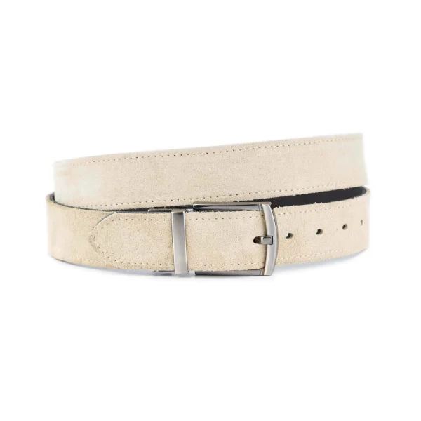 beige suede belt mens reversible to black thick wide 1 1 2 inch 1 40 VEL3551 PUL2695 KSVGUNM