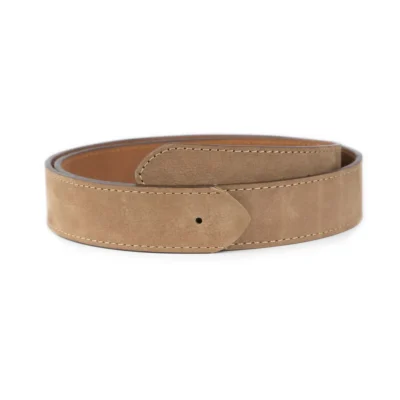 belt strap for buckles pale brown leather nubuck 1 NUBU 40 PALEBROW HOLKASV