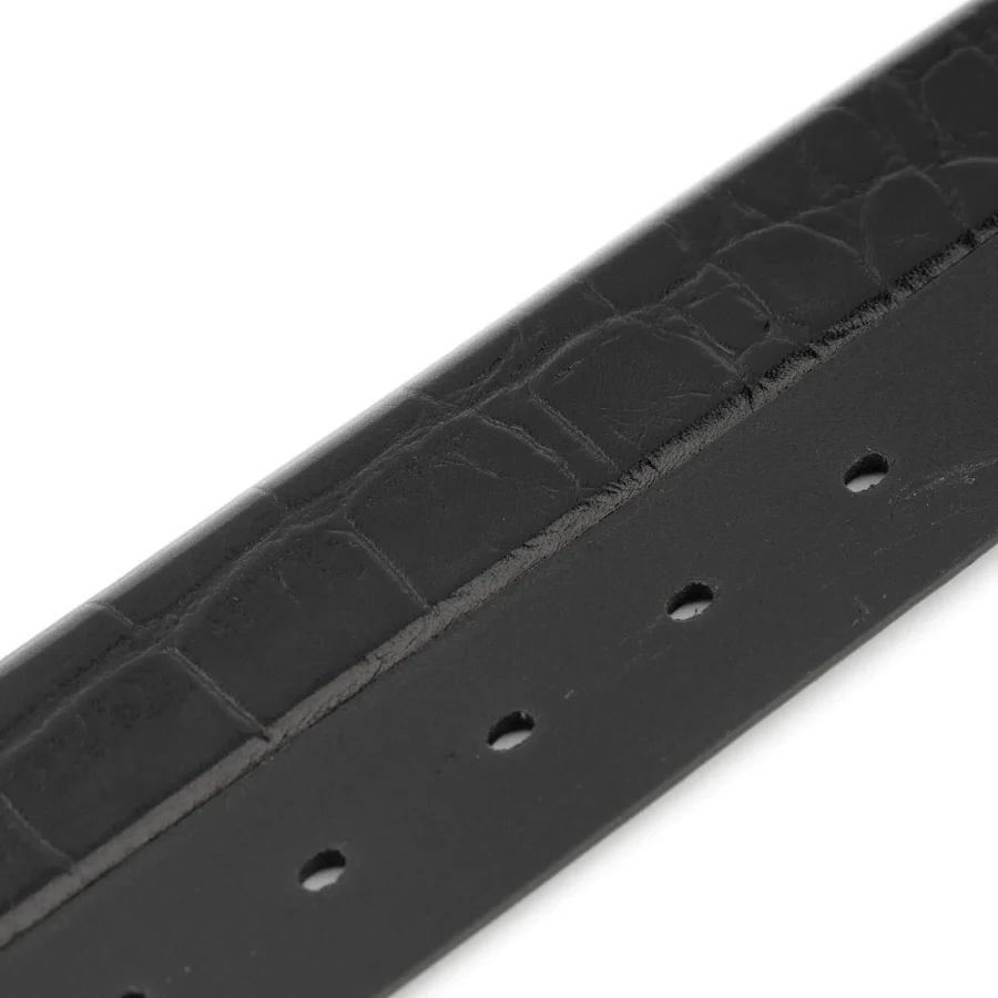 black croc leather belt for buckles embossed replacement 30 mm 2