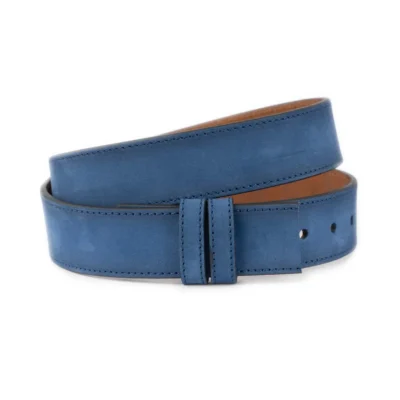 blue mens belt strap replacement nubuck leather 1 NUBU 40 BLUE CUTKASV