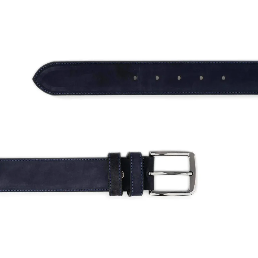 blue suede mens denim belt genuine leather 3