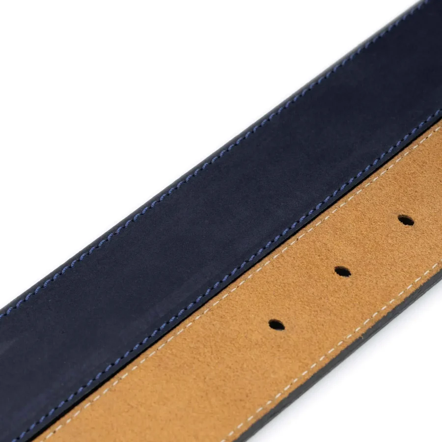 blue suede mens denim belt genuine leather 4