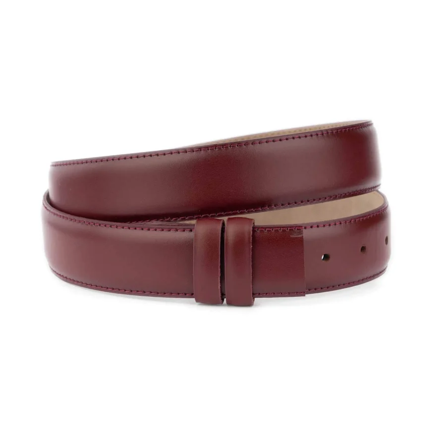 burgundy belt strap non leather 1 BURG 35 CUT TR