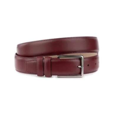 burgundy non leather belt vegan 1 BURG 35 VEGSTIT TRG