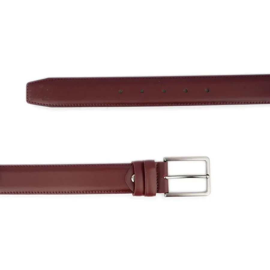 burgundy non leather belt vegan 2