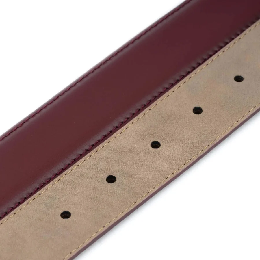 burgundy non leather belt vegan 3
