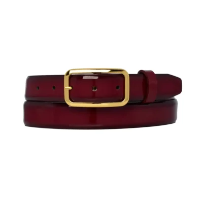 burgundy patent leather belt oval gold buckle 1 PATE BURG 30 OVAGOL GODER