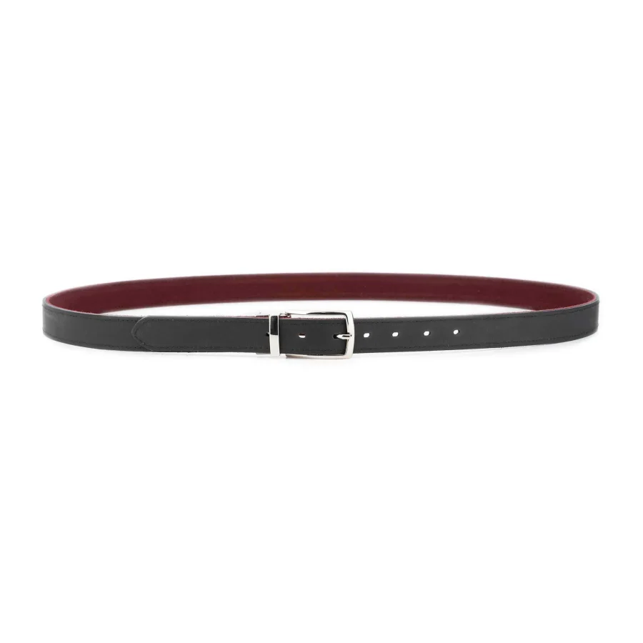 burgundy suede mens reversible leather belt silver buckle 3