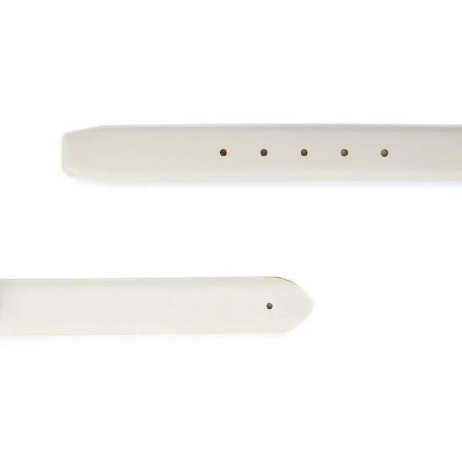 cream belt straps without buckle genuine smooth leather 2