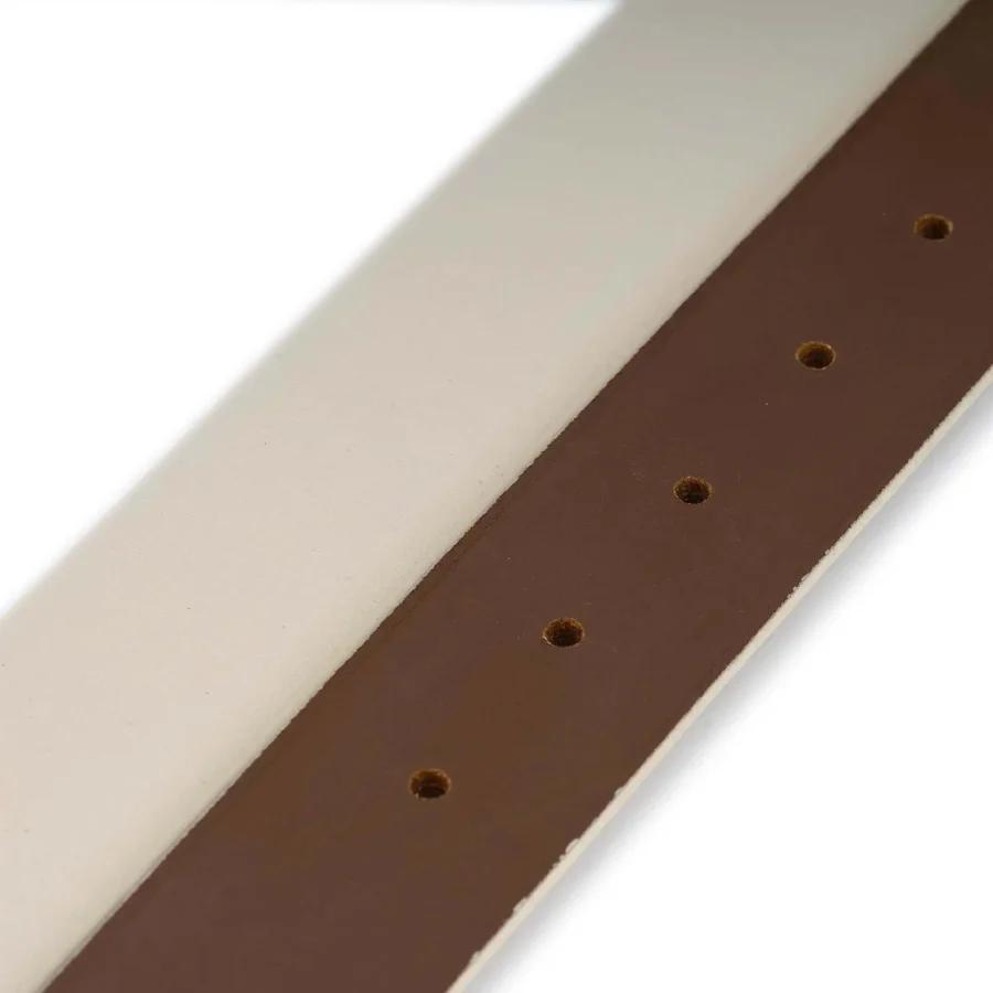 cream belt straps without buckle genuine smooth leather 3