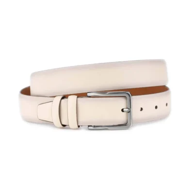 cream tan belt for jeans smooth leather 1 CREAM 35 SMOO KASV
