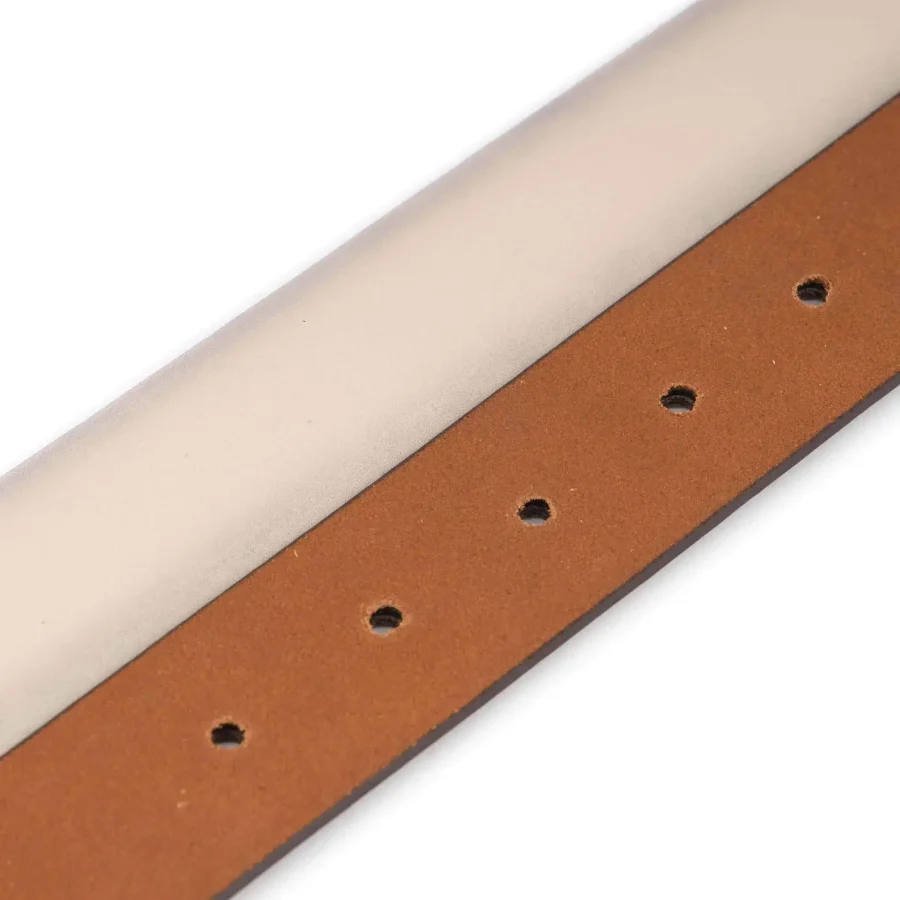 cream tan belt for jeans smooth leather 4