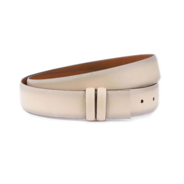 cream tan belt leather strap replacement smooth 1 CREAM 35 SMOO CUT KASV