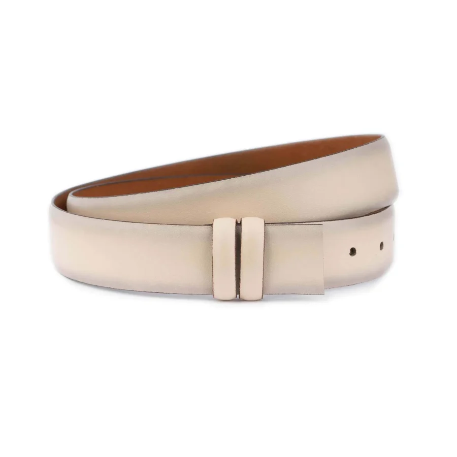 cream tan belt leather strap replacement smooth 1 CREAM 35 SMOO CUT KASV