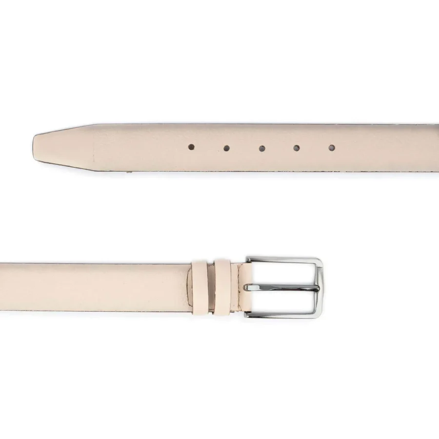 cream tan leather belt for jeans grain 2